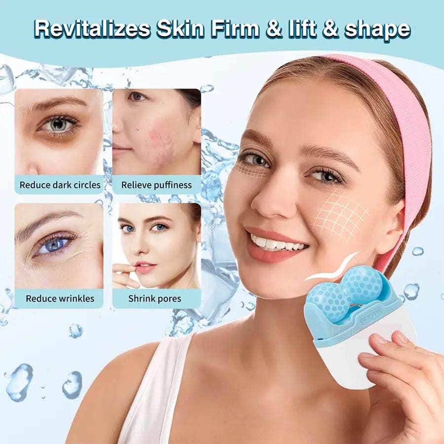Hello Face Ice Roller, 2 Faced Ice Massager, W V Shaped Face Ice Roller, Double Head Face Lift Roller, Reusable Facial Cool Roller, Ice Facial Roller For Brighten Complexion Hello Face Ice Roller, 2 Faced Ice Massager, W V Shaped Face Ice Roller, Double Head Face Lift Roller, Reusable Facial Cool Roller, Ice Facial Roller For Brighten Complexion